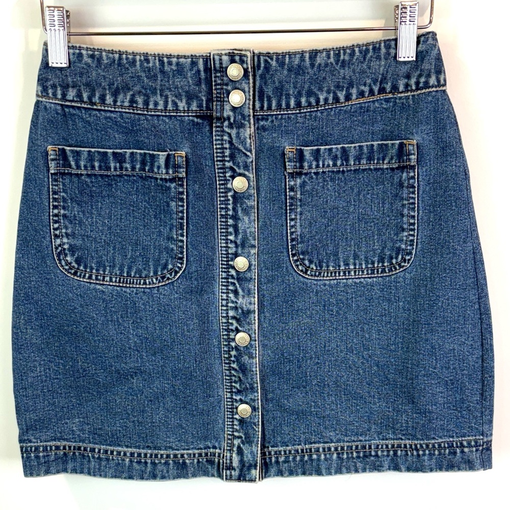 Vintage GAP 100% cotton Denim Button-Front Skirt size 10